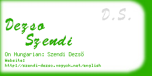 dezso szendi business card